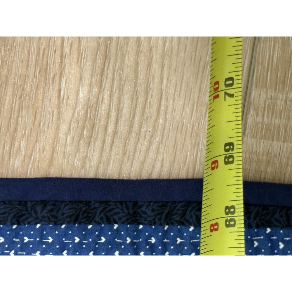 Ohio Star Lap Child Quilt Wall Hanging Lap Quilt 42" x 69" Blue Patriotic USA - Picture 4 of 5